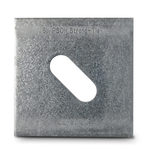 LBPS 3 in. x 3 in. ZMAX® Galvanized Slotted Bearing Plate with 1/2 in. Bolt Dia. (Carton of 50)