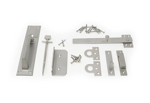Contemporary Suffolk Latch - Flush Mount c/w Padlock Eyes & Gate Stop