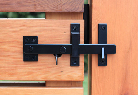Contemporary Suffolk Latch - Flush Mount c/w Padlock Eyes & Gate Stop