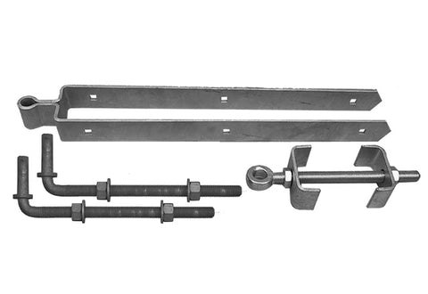 Double Straps with Central Eye Hardware Set - Between Post Installation (3” Gap)