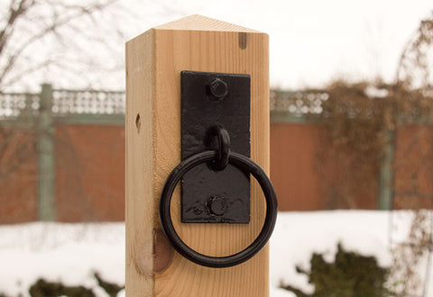 Hitching Post Ring on Rectangular Plate