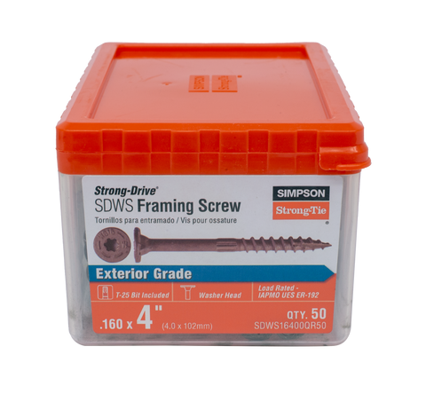 Strong-Drive® SDWS™ FRAMING Screw — 0.160 in. x 4 in. T25, Quik Guard®, Tan (50-Qty)