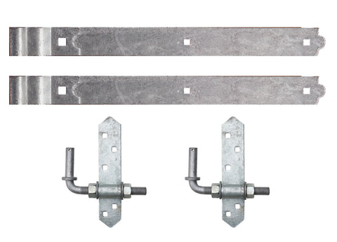 Heavy Duty Cranked Strap Hinge Hardware Sets