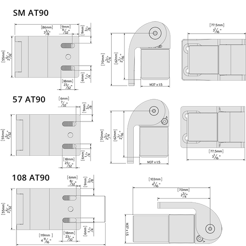 SureClose® Flush Mount SM AT90 W