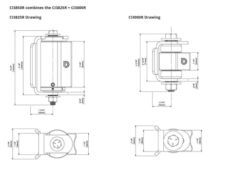 Shut-It Badass Center Mount Weld-On Self-Closing Hinges for Round Posts Set