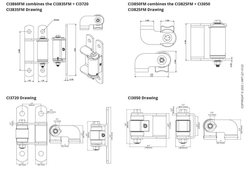 Shut-It Badass Face-Mount Weld-On Self-Closing Hinges